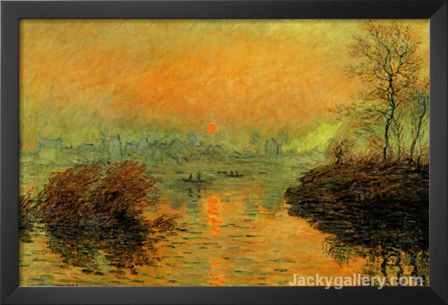 Setting Sun on the Seine at Lavacourt, Effect of Winter by Claude Monet paintings reproduction